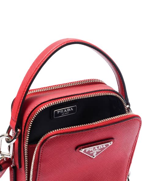 Pionnière leather crossbody bag Prada Red in Leather 